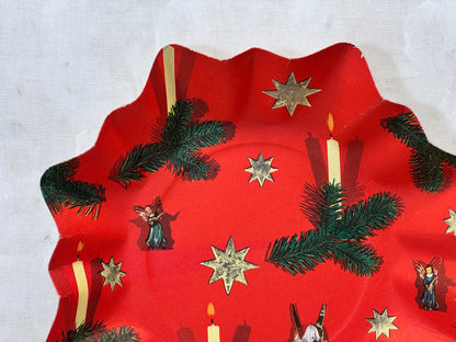 Heavy Cardboard Christmas Bowl Vtg #1741