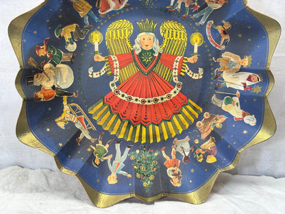 Heavy Cardboard Christmas Bowl Vtg #1740