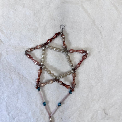Victorian Dangle Glass Beaded Star Ornament #2091