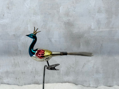 Unique Peacock Clip-On Christmas Ornament Vintage #1873