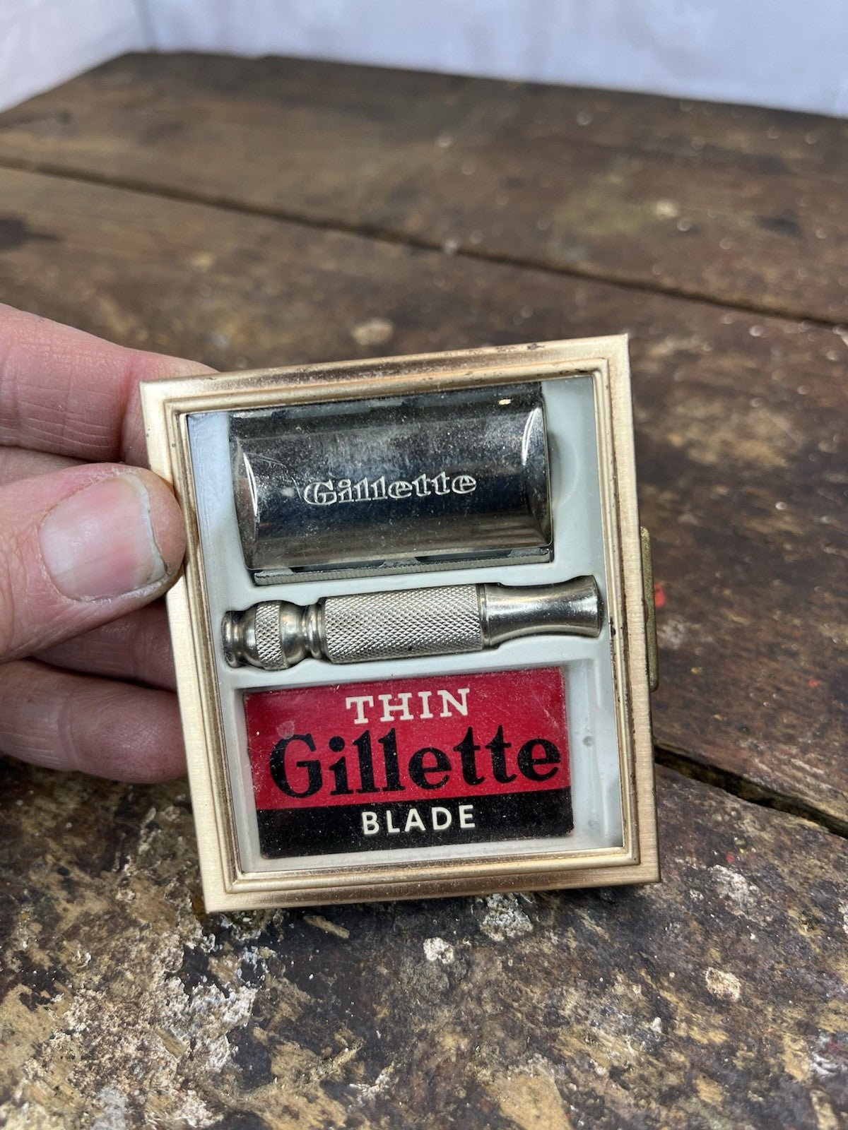 Vintage Collectible Mancave Bathroom Gillette Travel Kit