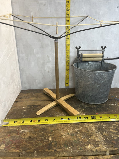 Vintage Collectible Doll Hand Washer Ringer And Collapsible Clothesline