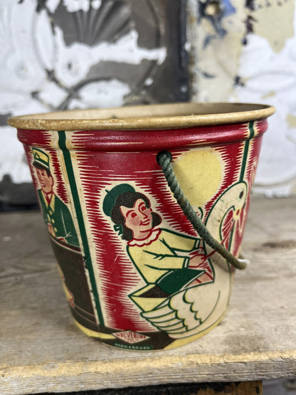 Vintage Waxed Cardboard Wolverine Supply Child’s Bucket Collectible 