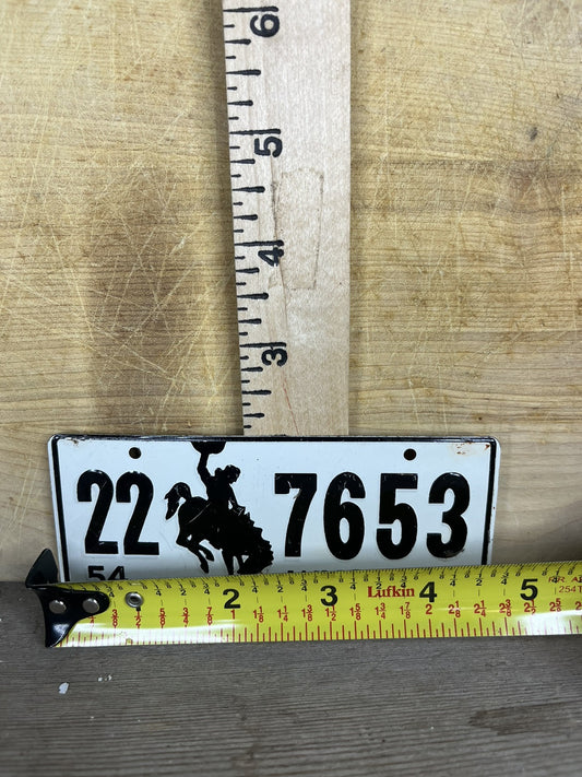 Vintage Collectible Man cave 1954 Wyoming Liscense Plate 