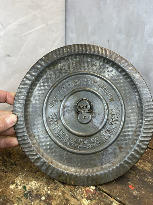 Vintage Galvanized Ekco Pot Cover