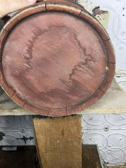 Primitive Antique Original Red Milk Paint Sap Bucket Home Decor Farm