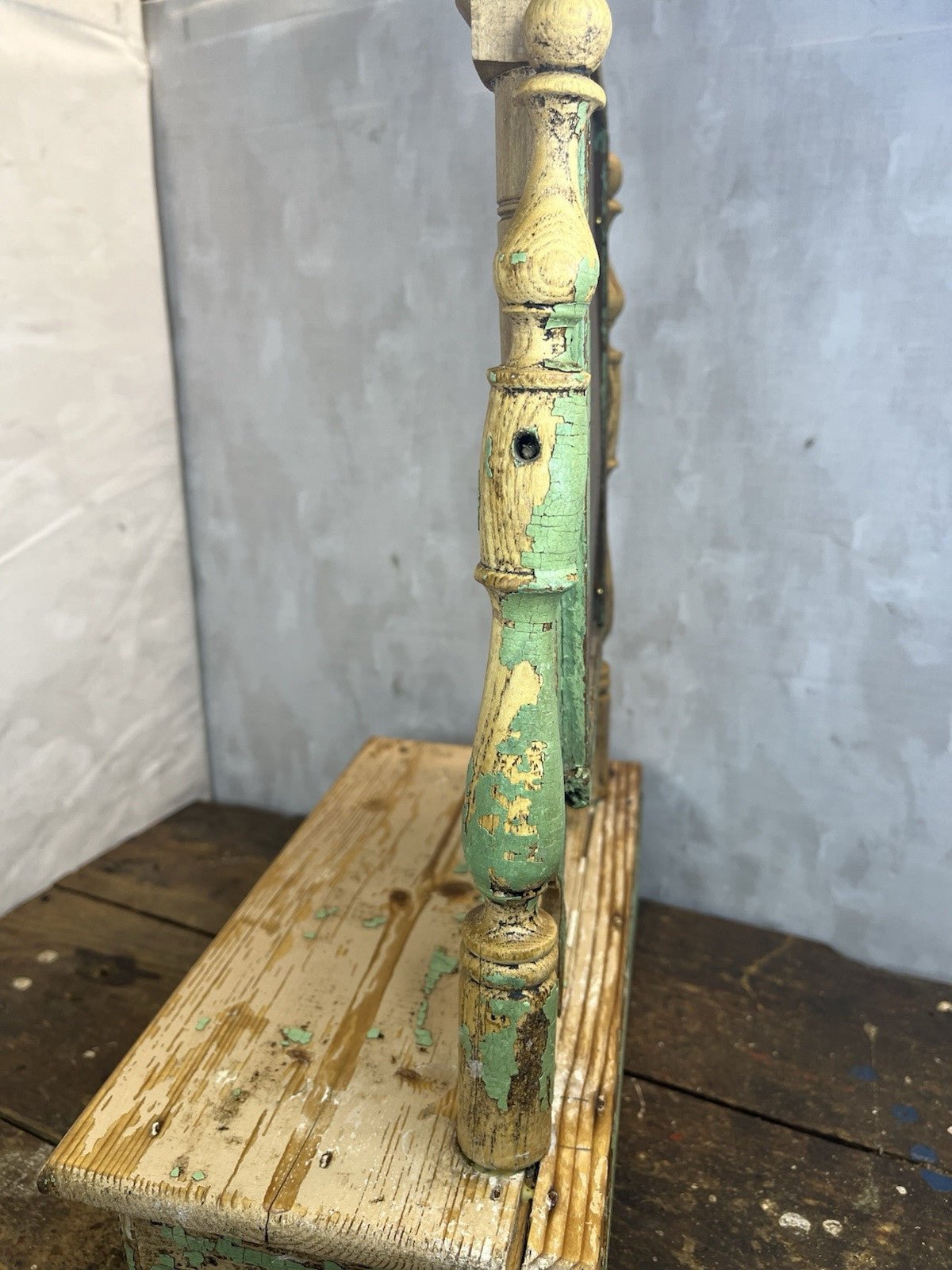 Primitive Antique Distressed Green Vanity Farm Home Decor