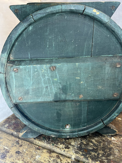 Primitive Antique Original Green Paint Butter Churn Home Decor