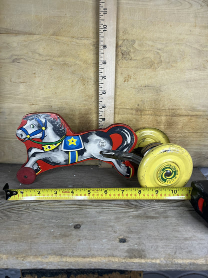 Vintage Collectible Hill Brass Co. Horse Pull Toy