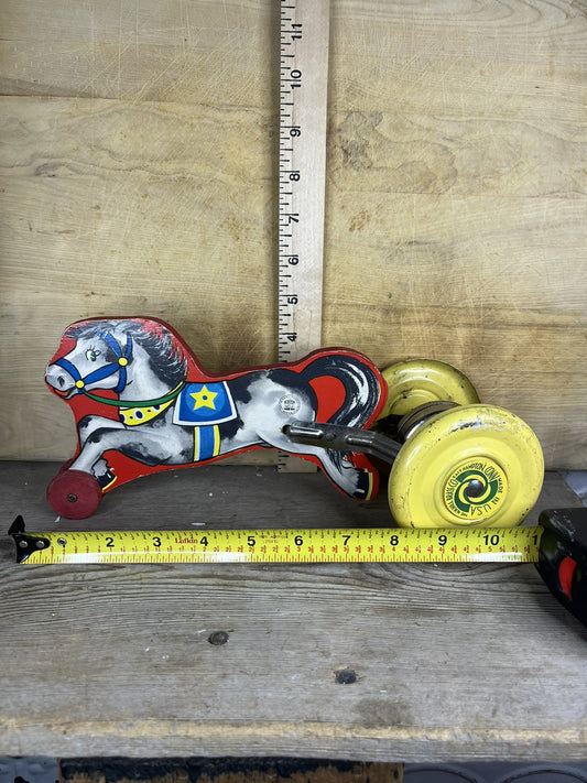 Vintage Collectible Hill Brass Co. Horse Pull Toy