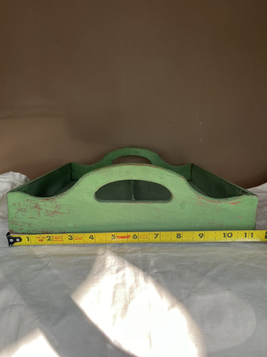 Antique Vintage Green Distressed Home Decor Tray