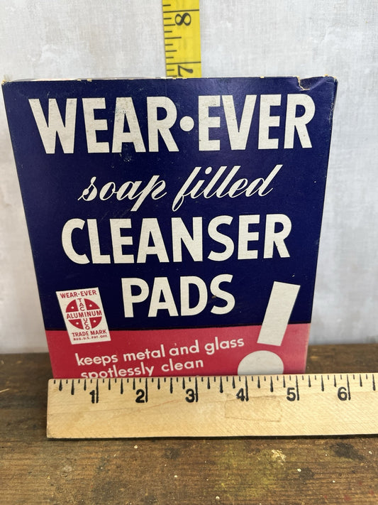 Vintage NOS Full Wearever Cleanser Pads Box Collectible Home Decor