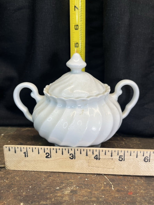 Vintage Collectible Home Decor White Sugar Jar W/Cover