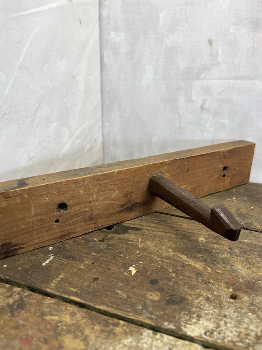 Antique Vintage Single Wood Coat Hook Farm Decor