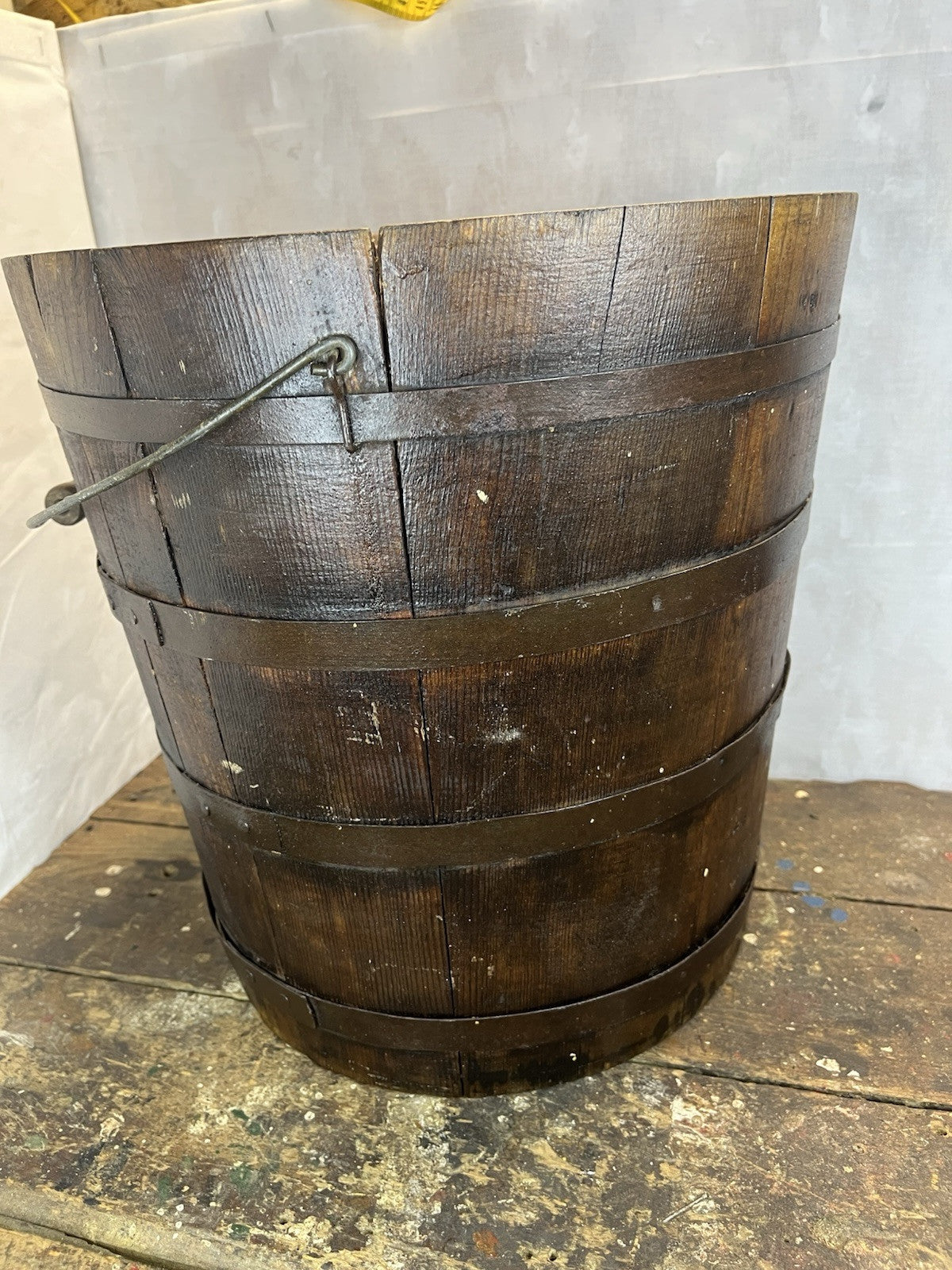 Primitive Antique Collectible Farm Home Decor Wood Pail