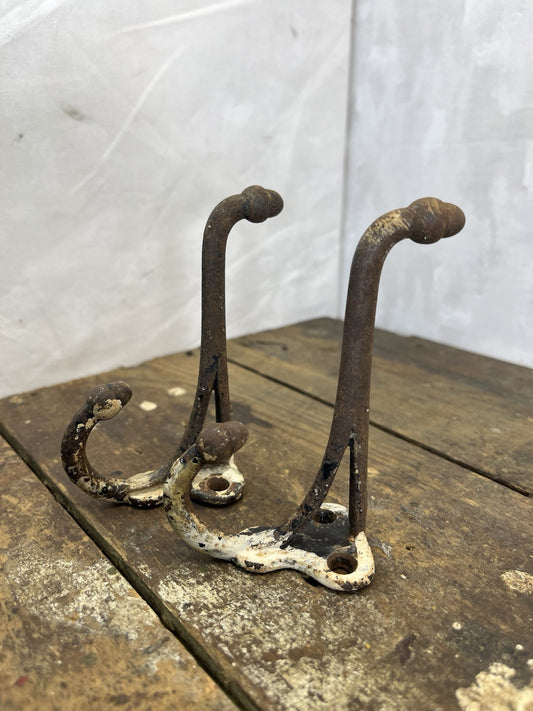 Antique Vintage Home Decor 2 Metal Coat Hooks