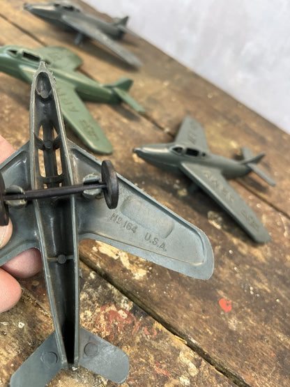 Vintage Child’s Plastic 4 Toy Airplanes No. 164 USA