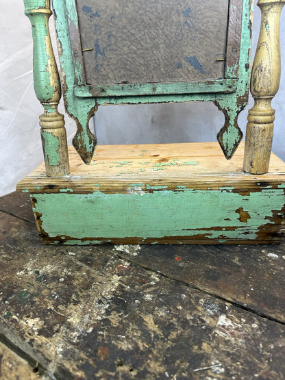 Primitive Antique Distressed Green Vanity Farm Home Decor
