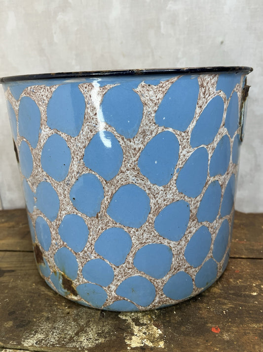 Vintage Collectible Very Rare Enamel Pot W/Patina