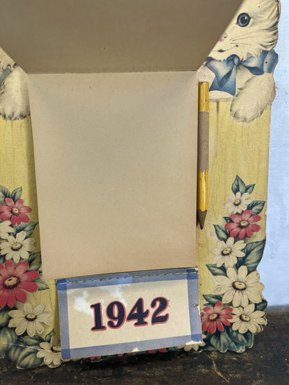  Vintage NOS 1942 Heavy Cardboard Kitty Calendar Collectible 