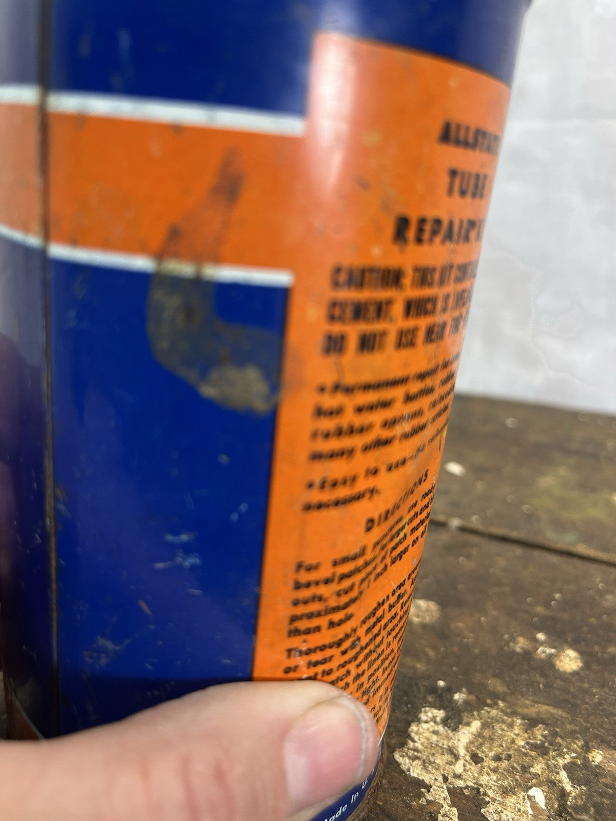 Vintage Mancave Metal Allstate Tube Repair Kit