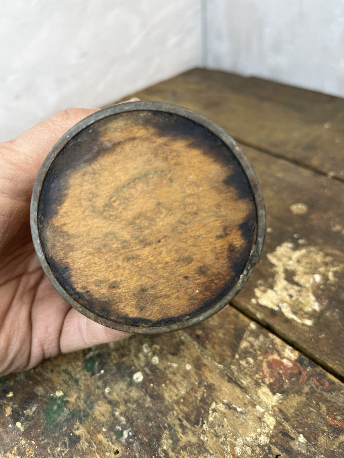 Antique Collectible Mustard Spice Box No Cover Home Decor 