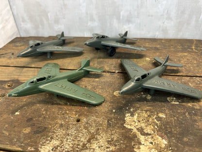 Vintage Child’s Plastic 4 Toy Airplanes No. 164 USA