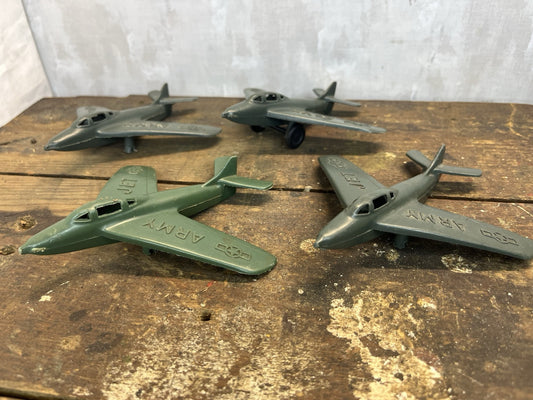 Vintage Child’s Plastic 4 Toy Airplanes No. 164 USA