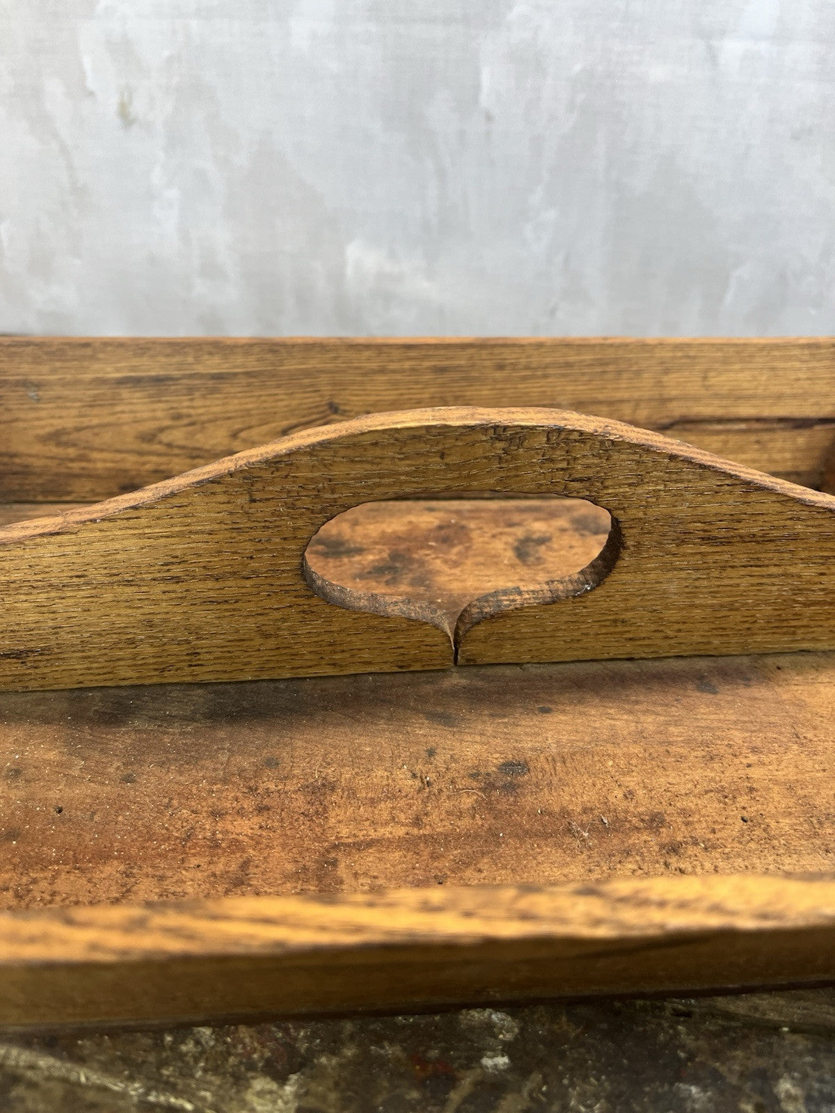 Antique Vintage Tapered Wood  Caddy With Handle