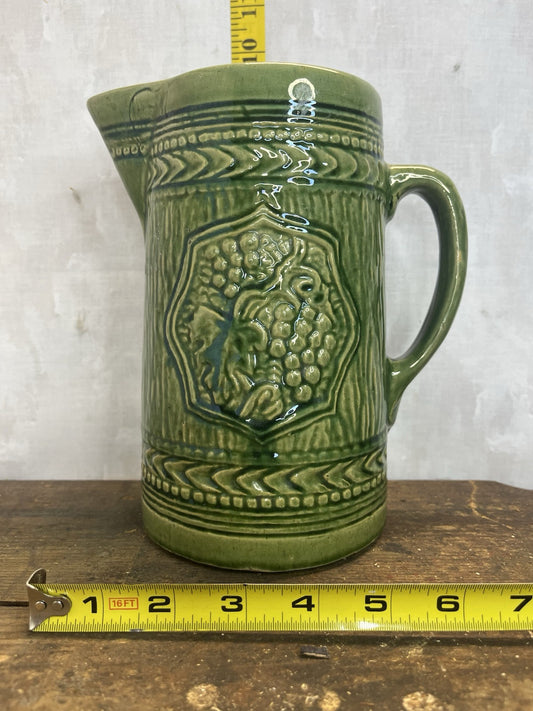 Vintage Collectible McCoy Greenware Grape Pitcher Home Decor