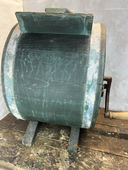 Primitive Antique Original Green Paint Butter Churn Home Decor