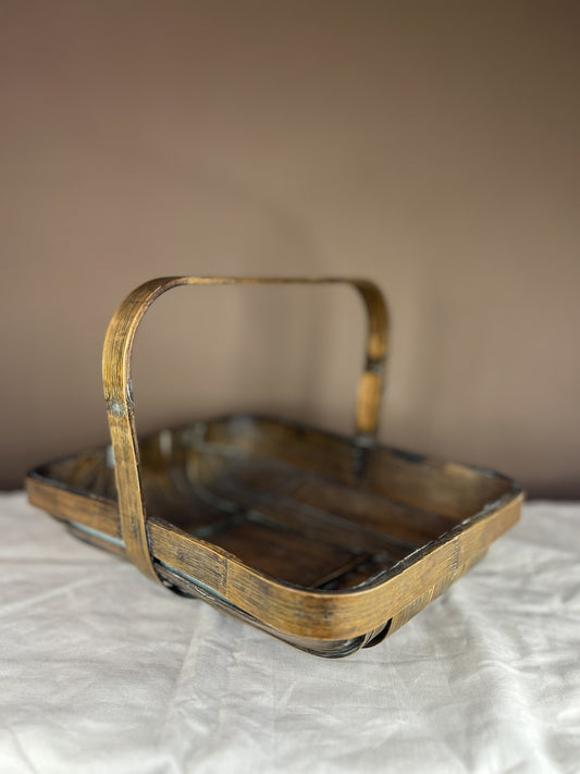 Primitive Antique Home Decor English Trug Gathering Basket