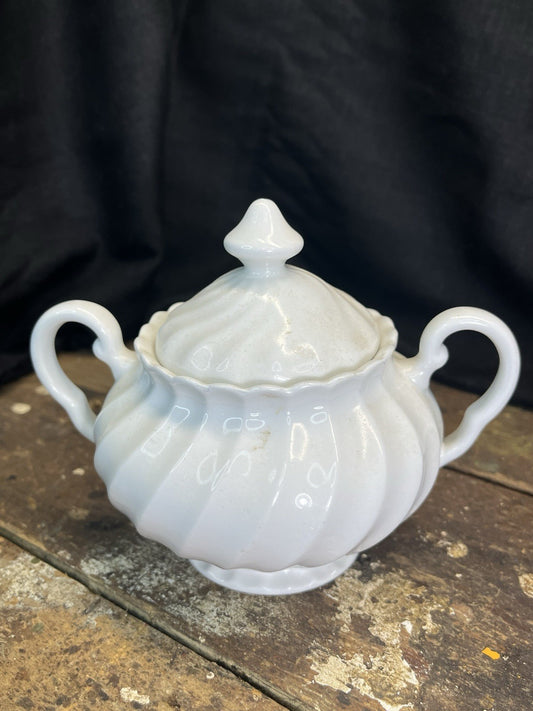 Vintage Collectible Home Decor White Sugar Jar W/Cover