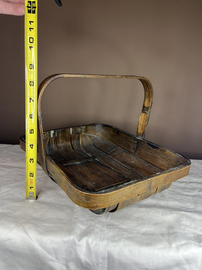 Primitive Antique Home Decor English Trug Gathering Basket