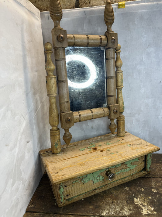 Primitive Antique Distressed Green Vanity Farm Home Decor