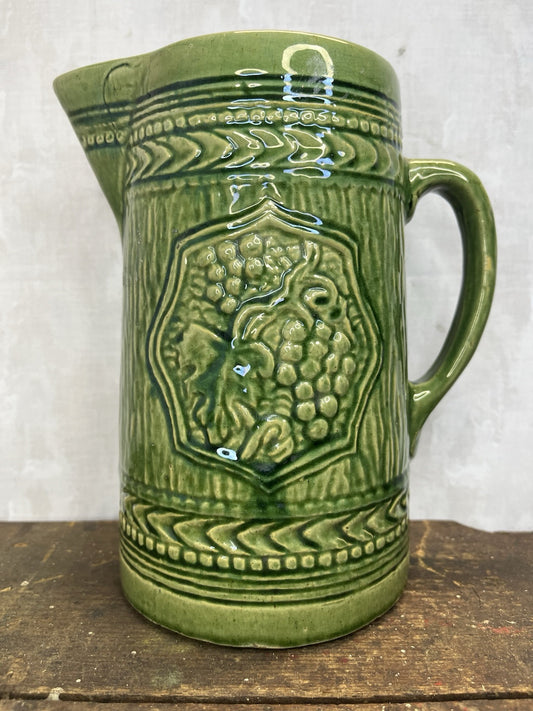 Vintage Collectible McCoy Greenware Grape Pitcher Home Decor