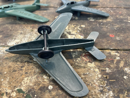 Vintage Child’s Plastic 4 Toy Airplanes No. 164 USA