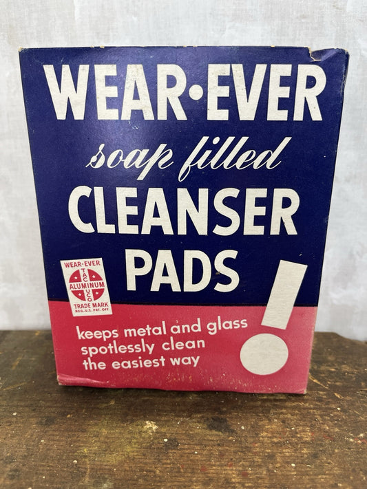 Vintage NOS Full Wearever Cleanser Pads Box Collectible Home Decor