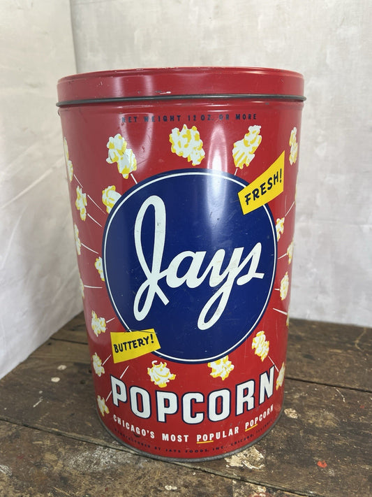 Vintage Collectible Home Decor Jays Popcorn 12oz Can