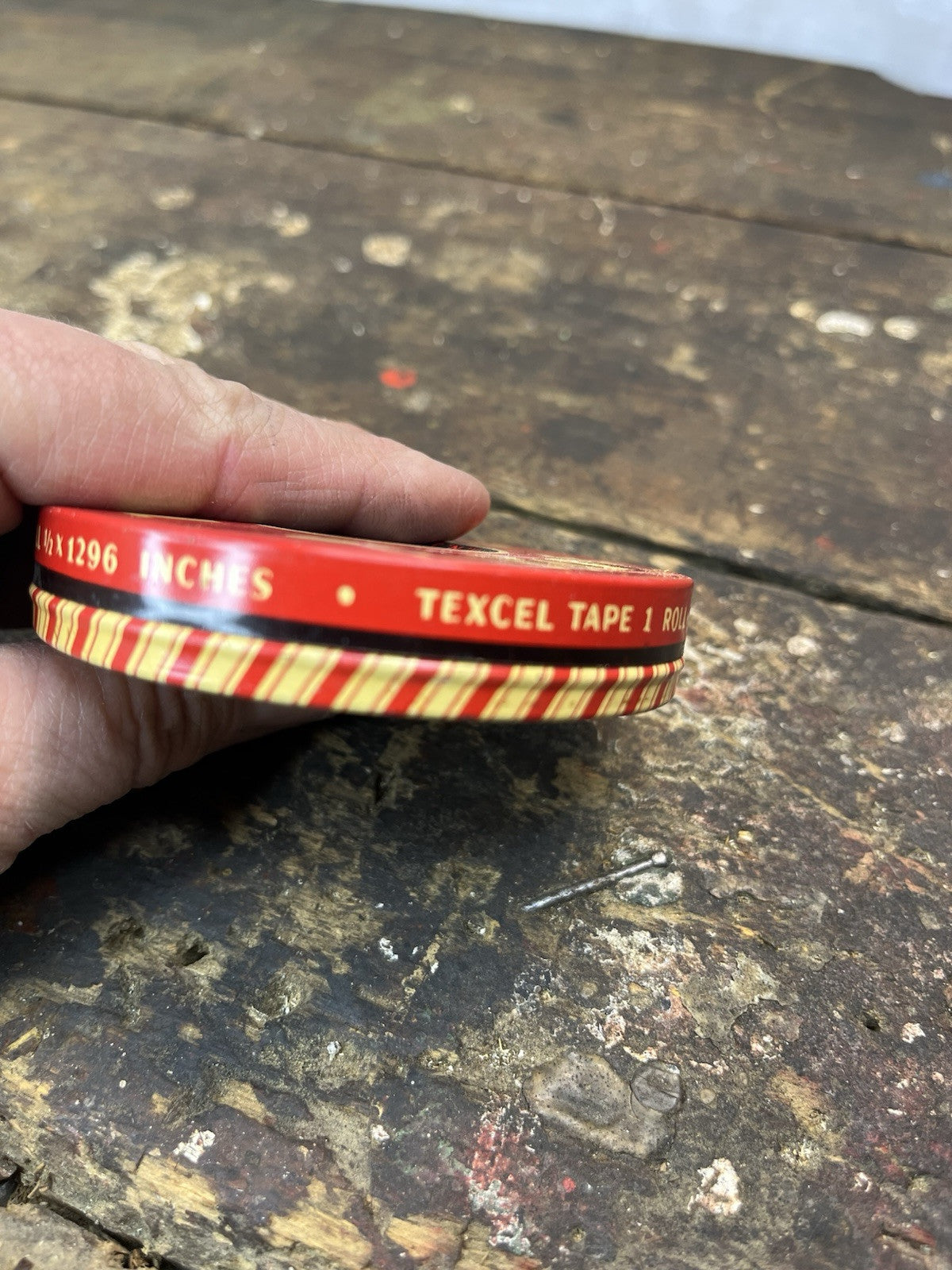 Vintage Mancave Texcel Tape Empty Tin