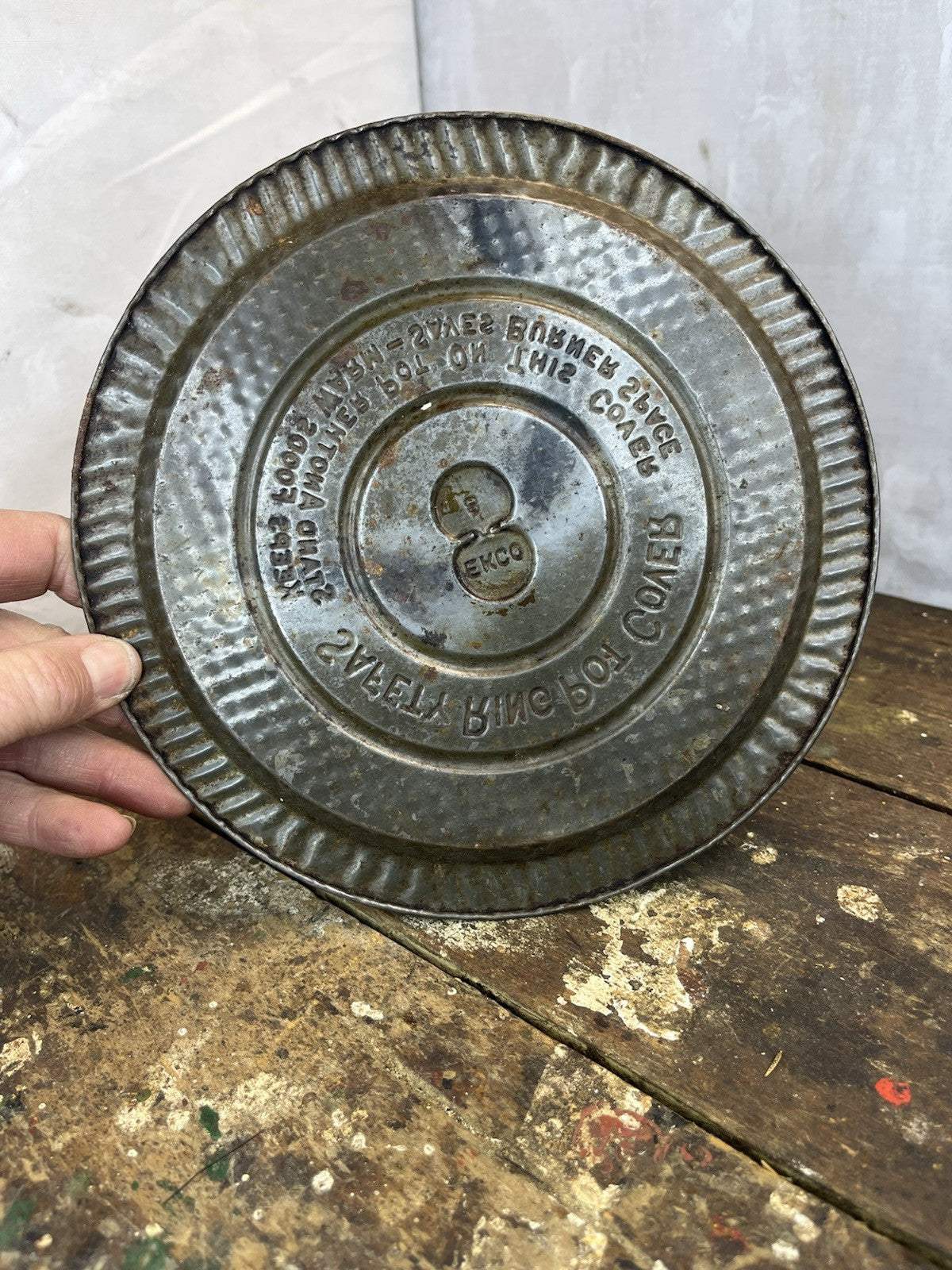Vintage Galvanized Ekco Pot Cover