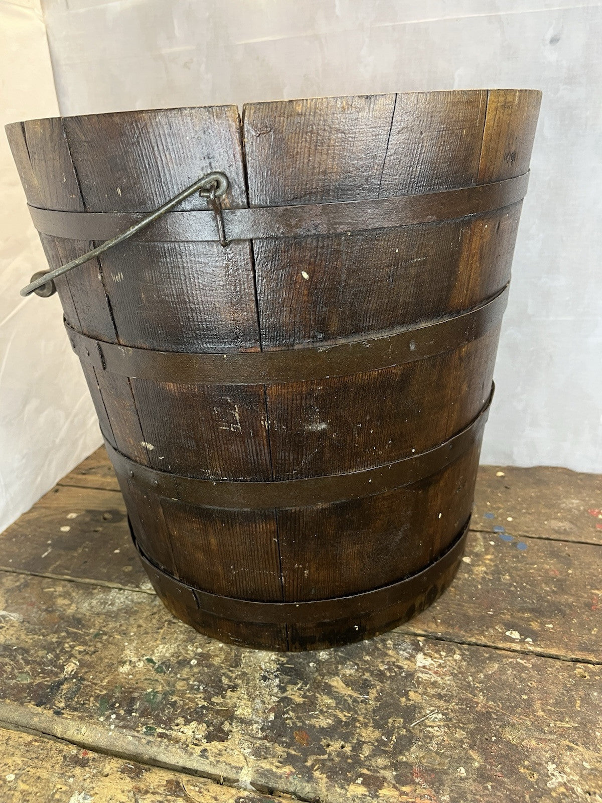 Primitive Antique Collectible Farm Home Decor Wood Pail