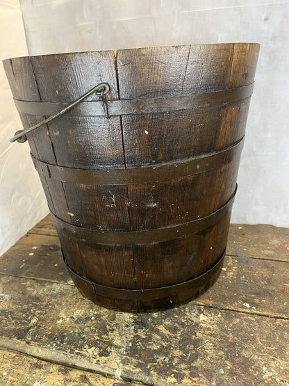Primitive Antique Collectible Farm Home Decor Wood Pail
