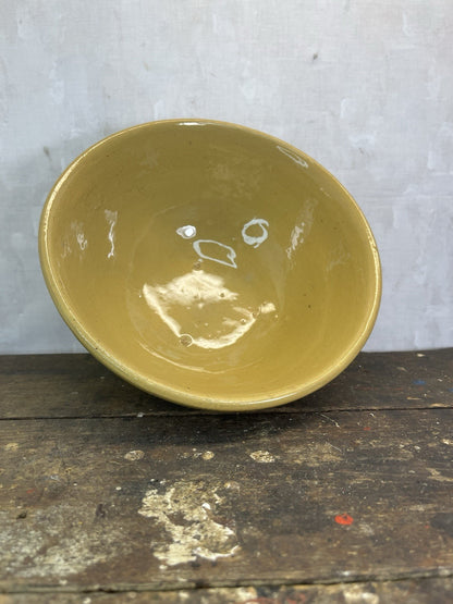 Antique Vintage McCoy 4 Band 8 1/2” Yellow Ware Bowl Collectible 
