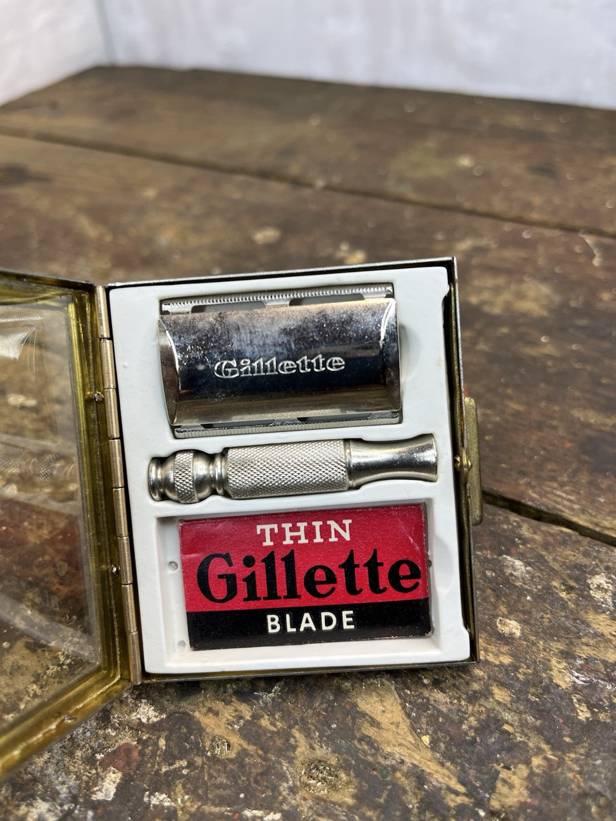 Vintage Collectible Mancave Bathroom Gillette Travel Kit