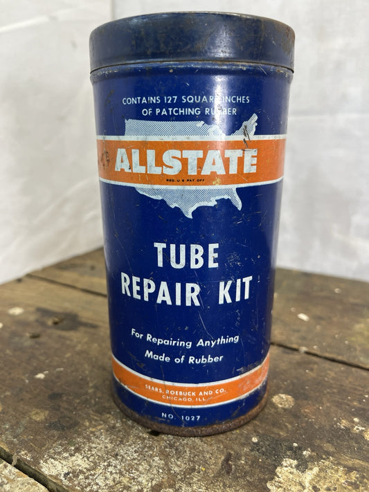 Vintage Mancave Metal Allstate Tube Repair Kit