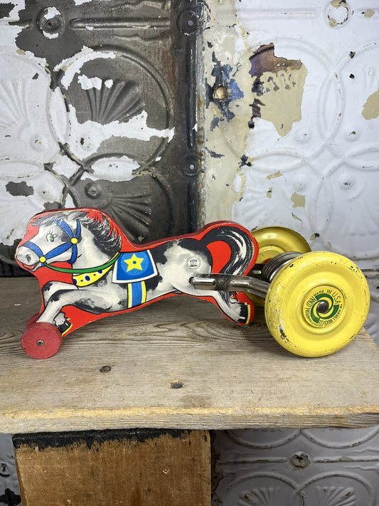 Vintage Collectible Hill Brass Co. Horse Pull Toy