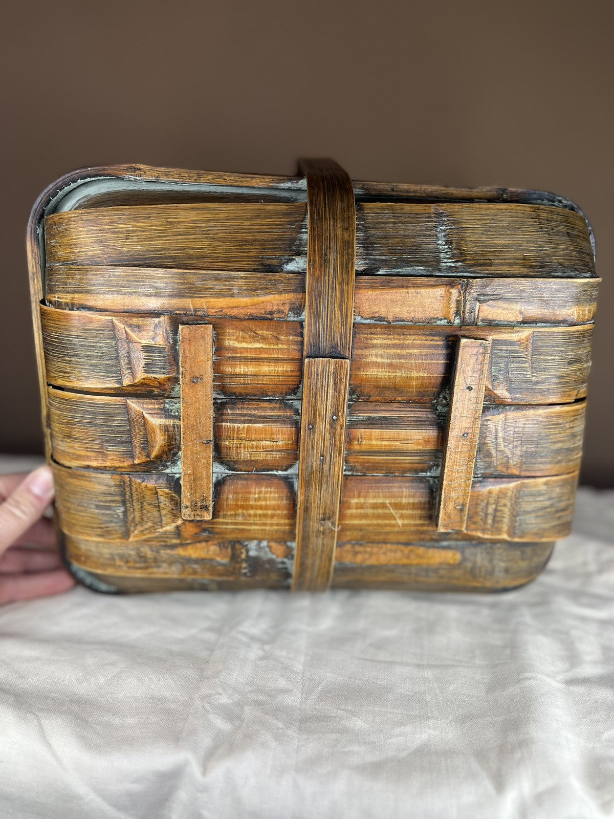 Primitive Antique Home Decor English Trug Gathering Basket
