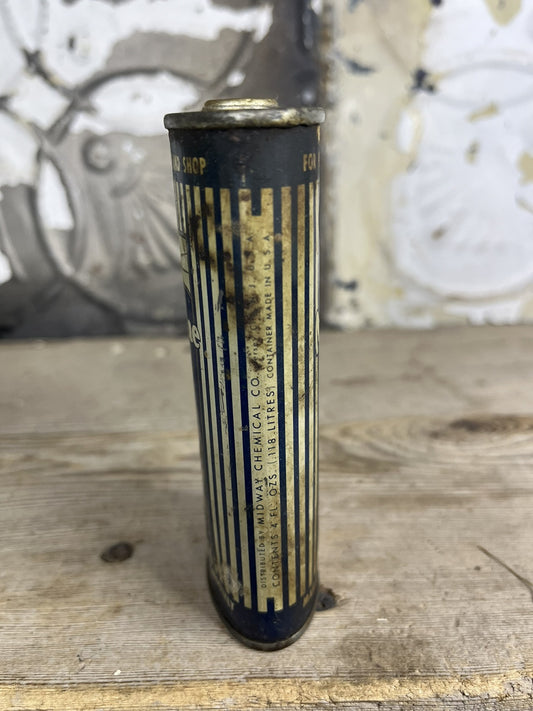 Vintage Collectible Mancave Home Decor Midway Chemical Machine Oil Tin