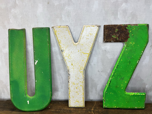 Vintage Metal Letters W/Patina Collectible Home Decor